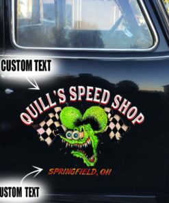 2 Pcs Personalized Hot Rod Garage Pinstripe Door Art Lettering Vinyl Stickers