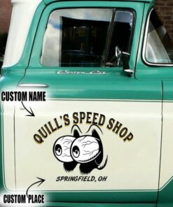 2 Pcs Personalized Eye Ball Hot Rod Kustom Garage Low Brow Art Vinyl Decals for Car