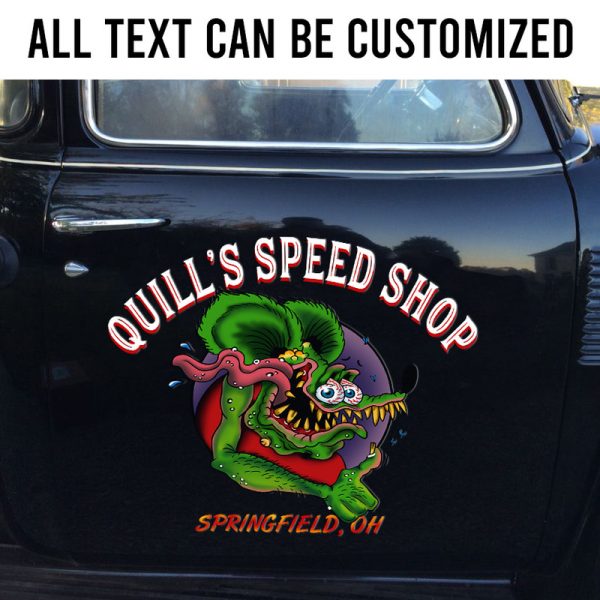 2 Pcs Personalized Eye Ball Hot Rod Kustom Garage Low Brow Art Vinyl Decals