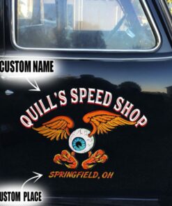 2 Pcs Personalized Eye Ball Hot Rod Kustom Garage Low Brow Art Vinyl Car Decals