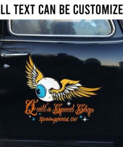 2 Pcs Personalized Eye Ball Hot Rod Kustom Garage Low Brow Art Car Door Decals
