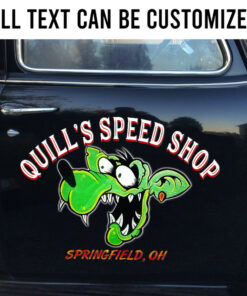 2 Pcs Personalized Rat Face Hot Rod Garage Vinyl Stickers