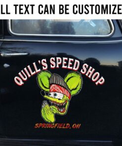 2 Pcs Personalized Hot Rod Garage Kustom Kulture Low Brow Art Vinyl Stickers