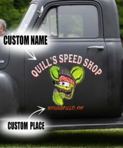 2 Pcs Personalized Hot Rod Garage Kustom Kulture Low Brow Art Vinyl Stickers