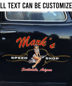 2 Pcs Personalized Pinup Candle Spark Plugs Hot Rod Garage Vinyl Decals