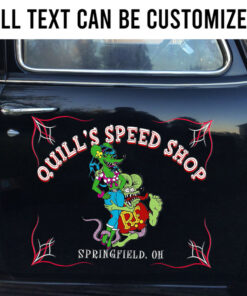 2 Pcs Personalized Hot Rod Garage Rat Rod Garage Pinstripe Kustom Kulture Vinyl Decals