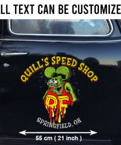 2 Pcs Personalized Hot Rod Garage Door Art Rat Rod Garage Kustom Kulture Vinyl Stickers