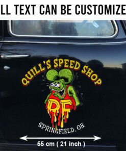 2 Pcs Personalized Hot Rod Garage Door Art Rat Rod Garage Kustom Kulture Vinyl Stickers