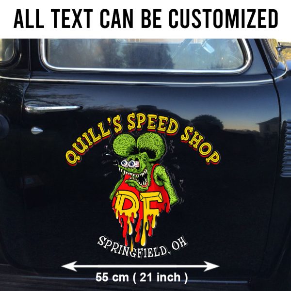 2 Pcs Personalized Hot Rod Garage Door Art Rat Rod Garage Kustom Kulture Vinyl Stickers