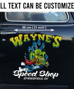 2 Pcs Personalized Hot Rod Garage Door Art Rat Rod Garage Kustom Kulture Decals For Cars