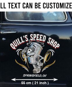 Personalized Hot Rod Garage Piston Kustom Kulture Pinstripe Pcs Vinyl Stickers Set 02 Pcs