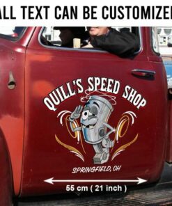 Personalized Hot Rod Garage Piston Kustom Kulture Pinstripe Pcs Vinyl Stickers Set 02 Pcs