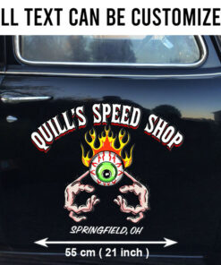 2 Pcs Rat Rod Flying Eyeball Kustom Kulture Low Brow Art Hot Rod Vinyl Stickers