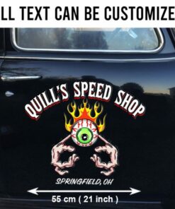 2 Pcs Rat Rod Flying Eyeball Kustom Kulture Low Brow Art Hot Rod Vinyl Stickers