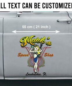 2 Pcs Personalized Lady Luck Hot Rod Garage Vintage Garage Vinyl Stickers