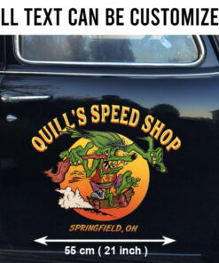 2 Pcs Personalized Hot Rod Garage Kustom Kulture Speed Shop Vinyl Stickers