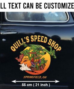 2 Pcs Personalized Hot Rod Garage Kustom Kulture Speed Shop Vinyl Stickers