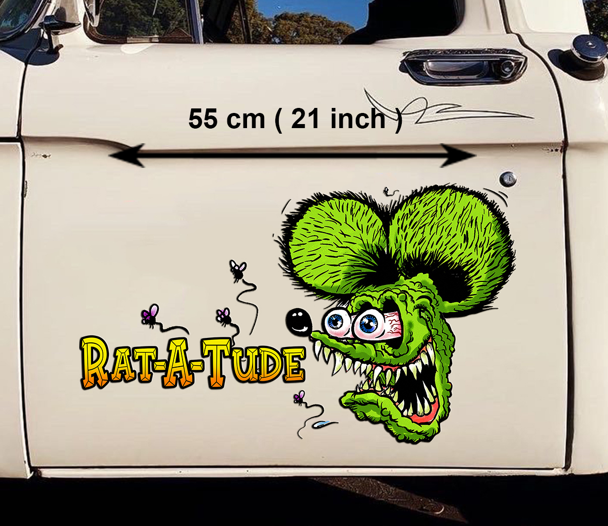 2 Pcs Rat A Tude Hot Rod Garage Old School Garage Vinyl Stickers