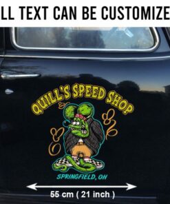 2 Pcs Personalized Hot Rod Garage Pinstriping Old School Garage Vinyl Stickers