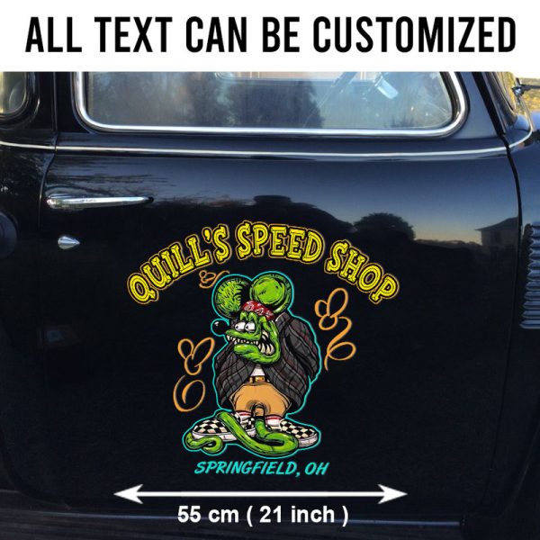 2 Pcs Personalized Hot Rod Garage Pinstriping Old School Garage Vinyl Stickers