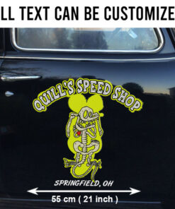 2 Pcs Personalized Hot Rod Garage Old School Garage Kustom Kulture Vinyl Stickers