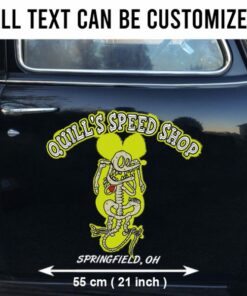 2 Pcs Personalized Hot Rod Garage Old School Garage Kustom Kulture Vinyl Stickers