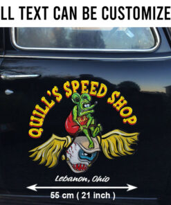 2 Pcs Personalized Hot Rod Garage Old School Garage Kustom Kulture Graphic Vinyl Decals