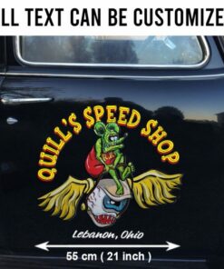 2 Pcs Personalized Hot Rod Garage Old School Garage Kustom Kulture Graphic Vinyl Decals