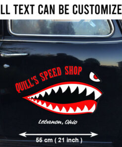 2 Pcs Personalized Hot Rod Garage Flying Tiger Vinyl Stickers