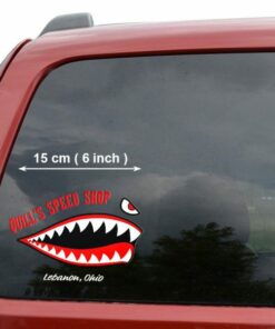 2 Pcs Personalized Hot Rod Garage Flying Tiger Vinyl Stickers