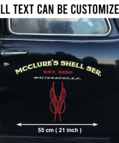 2 Pcs Personalized Pinstripe Hot Rod Garage Lettering Speed Shop Decals For Cars