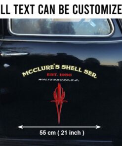 2 Pcs Personalized Pinstripe Hot Rod Garage Lettering Speed Shop Vinyl Car Decals