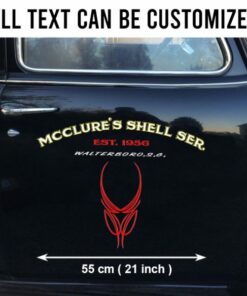 2 Pcs Personalized Pinstripe Hot Rod Garage, Lettering Speed Shop Vinyl Stickers