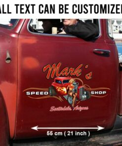 Pinup Girl Spark Plug Hot Rod Garage Pinstriping Vinyl Stickers