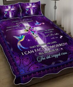 I Still Believe In Amazing Grace With Hummingbird Quilt Bedding Set