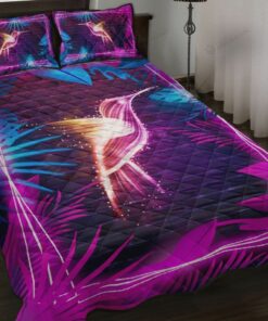 Hummingbird Dear Dad Letter Quilt Bedding Set, Gift For Dad