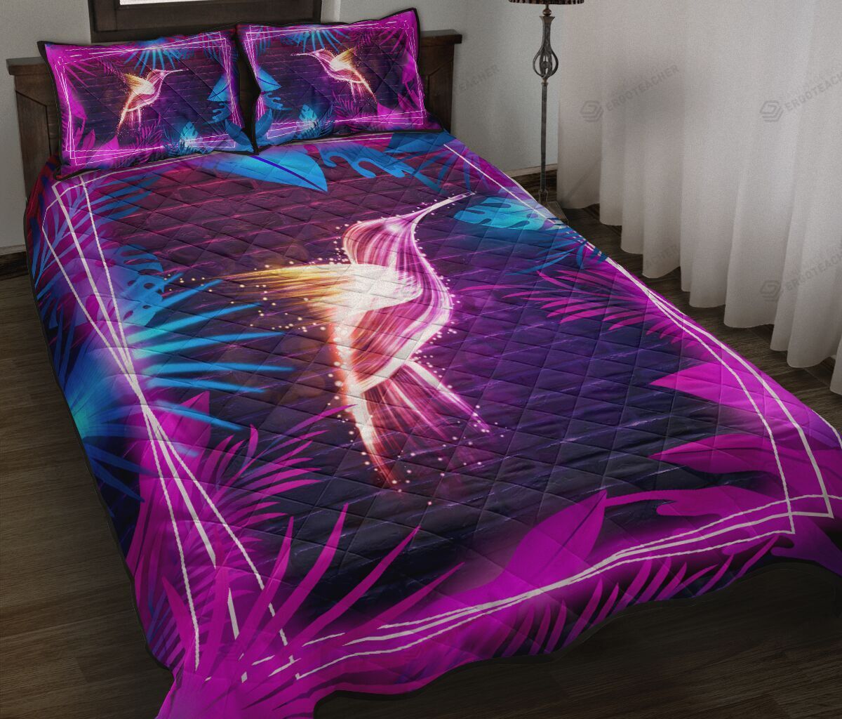 Hummingbird Dear Dad Letter Quilt Bedding Set, Gift For Dad