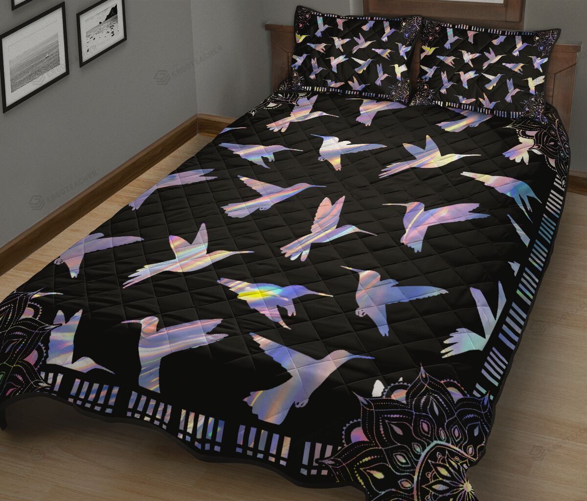 Hummingbird Quilt Bedding Sheets Hologram Style