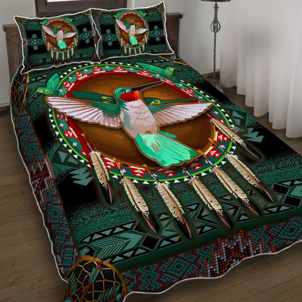 Native American Hummingbird Quilt Bed Set
