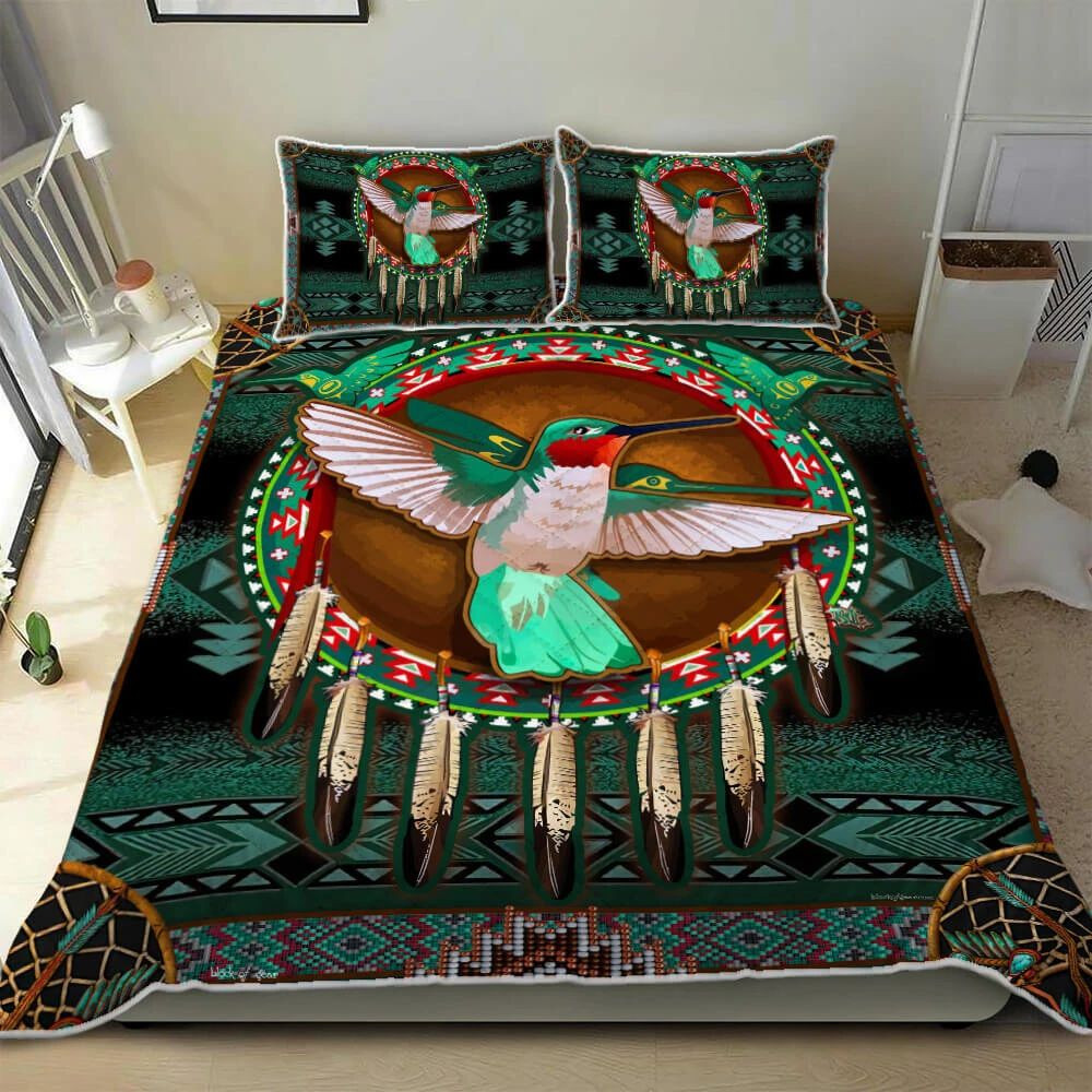 Native American Hummingbird Quilt Bed Set