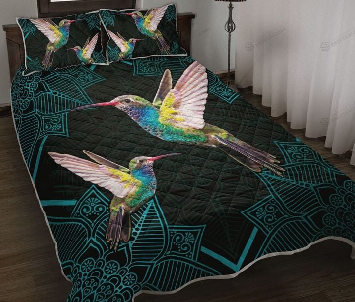 Hummingbird Couple Mandala Quilt Bedding Sets