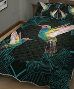 Hummingbird Couple Mandala Quilt Bedding Sets