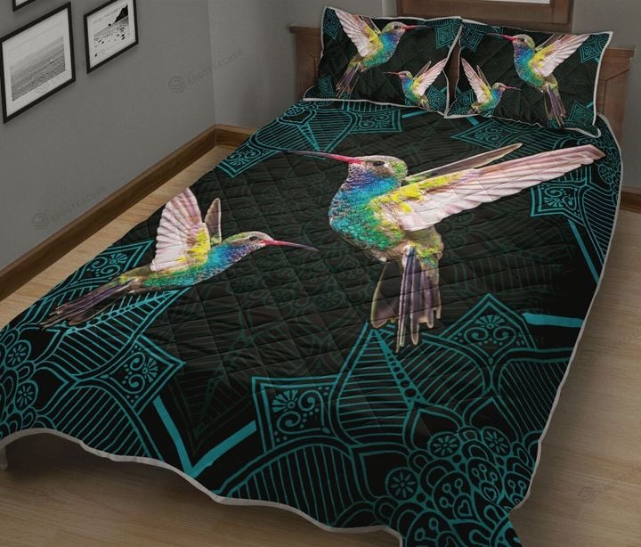 Hummingbird Couple Mandala Quilt Bedding Sets