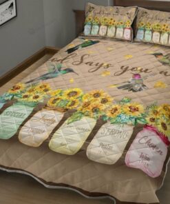 God Says You Are Hummingbird Quilt Bed Set