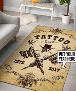 Personalized Tattoo Studio Rectangular Rug Home Decor