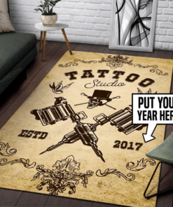 Personalized Tattoo Studio Rectangular Rug Home Decor