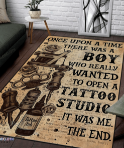Boy Become A Tattoo Artist Area Rectangular Rug Home Decor