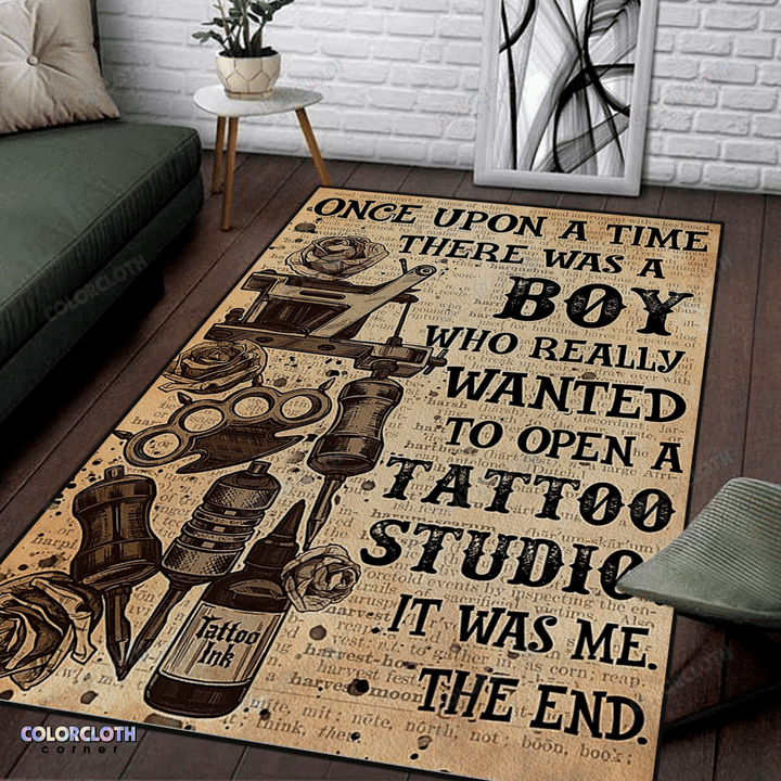 Boy Become A Tattoo Artist Area Rectangular Rug Home Decor