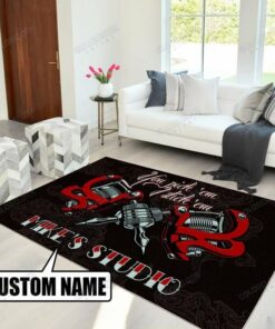 Personalized Tattoo Studio Area Rectangular Rug Home Decor