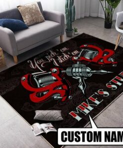 Personalized Tattoo Studio Area Rectangular Rug Home Decor